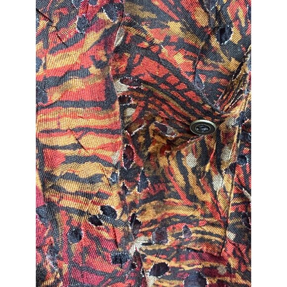 Ruby Rd Women’s Plus Size 22W Sheer Print Button Down Orange Red Blouse - Picture 9 of 10